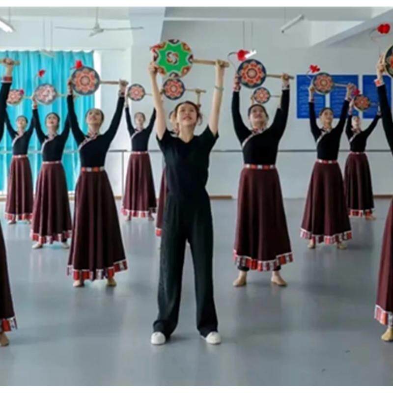 高档来图样藏定来做族女出民族风课堂练习练功舞蹈表演艺考级比赛