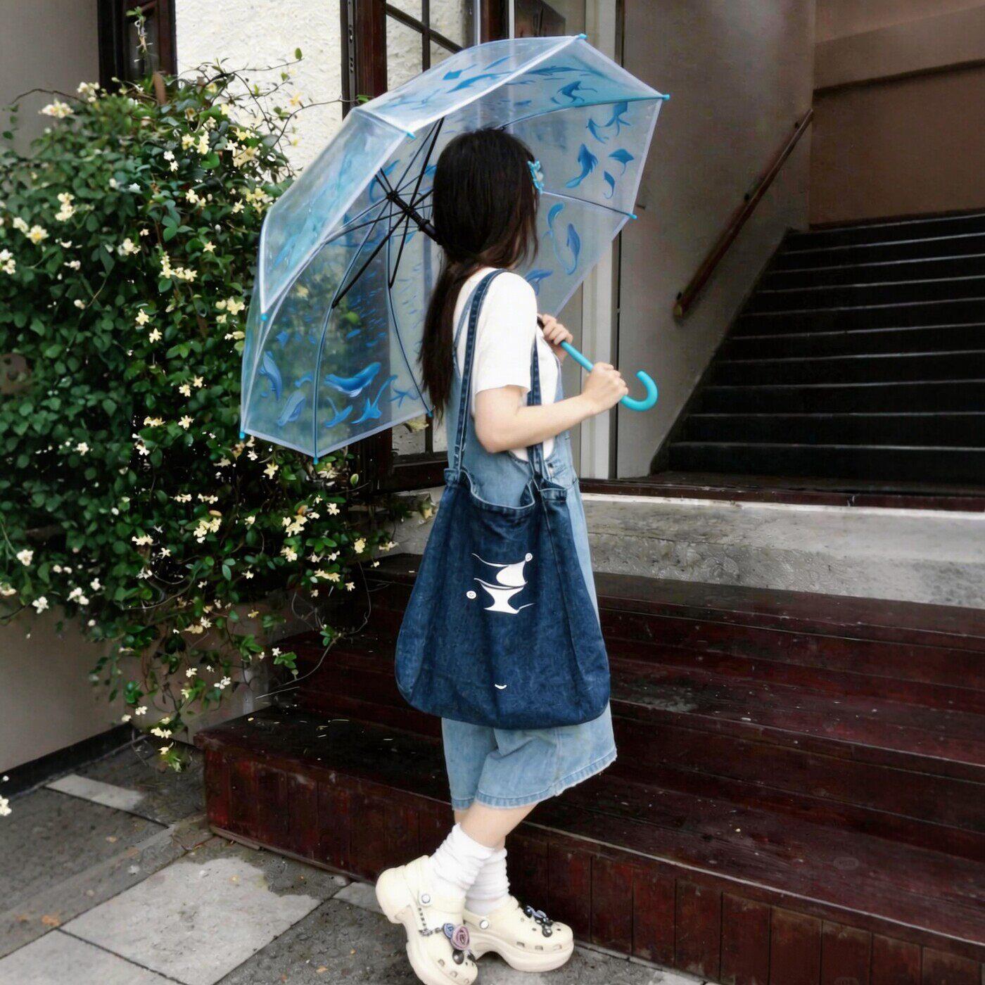 【出片神器】透明雨伞拍照道具小巧便携高颜值自动折叠防风加固
