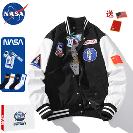 春季NASA宇航员外套肩章刺绣薄款棒球服潮牌男女士飞行员夹克