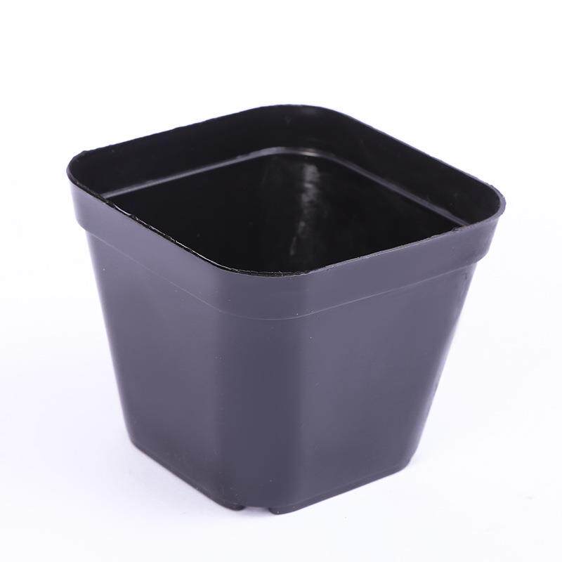 厂家种植多肉小黑方塑料加厚方形小花盆黑方托架简易小黑方