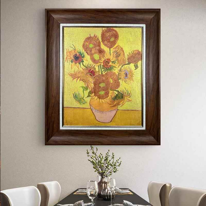 名居画家装饰画向日葵古油画复制品卧室餐玄JW-FG01关挂画厅复挂
