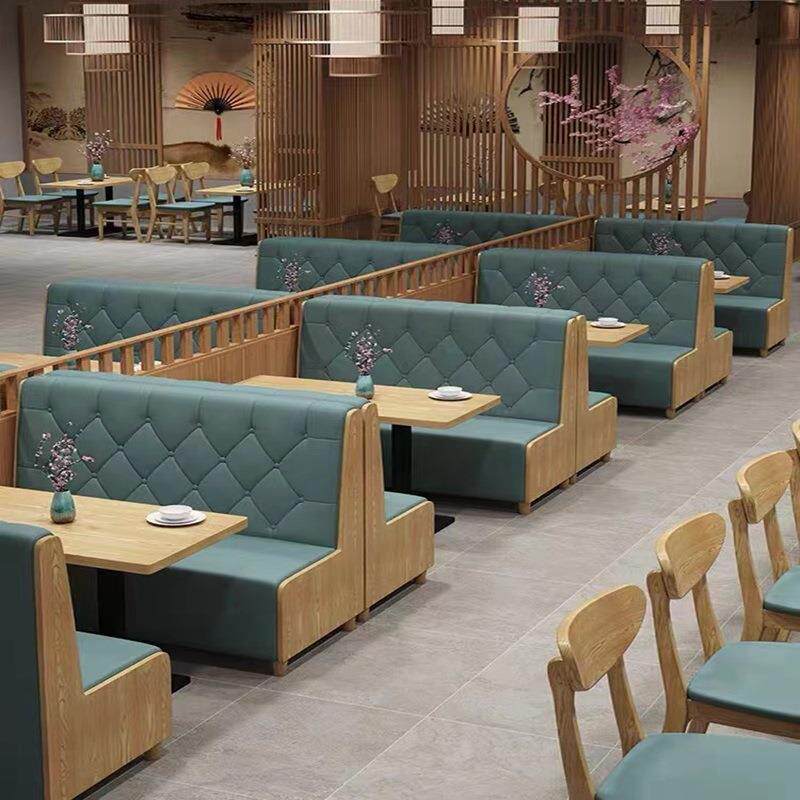 西餐厅餐馆休闲靠墙卡座简约奶茶炸鸡小吃店洽谈实木沙发桌椅组合