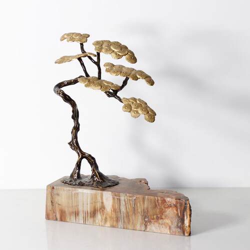 现代新中式禅意松树摆件样板房间售楼处大堂玄关茶室软装家居饰品