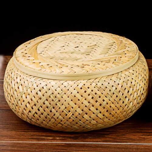 竹编制品带盖收纳筐果篮家用茶叶罐子茶盒包装礼盒手工竹篓蝈蝈笼