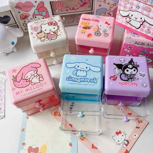 三丽鸥多功能收纳盒 Kitty猫收纳咕盘珠链饰品文具抽屉式收纳小盒