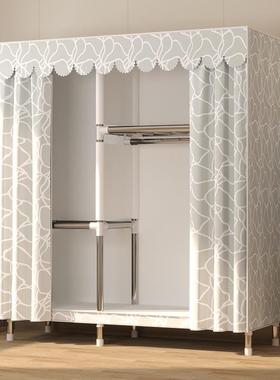 简易衣柜家柜用卧室出租房纳子组装用全钢68095架收结实耐用布衣