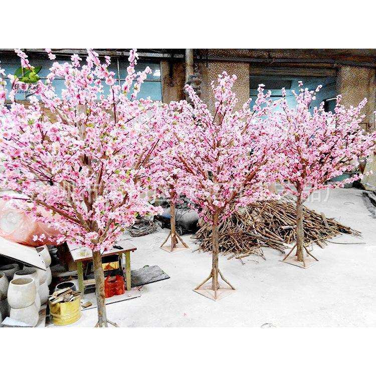 新品高防真桃花树 节庆婚庆摄影道具橱窗花树 树厂家防真花枝