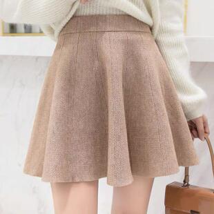 百褶裙短款小个子针织毛线新款秋冬2025洋气高腰针织a字半身裙女