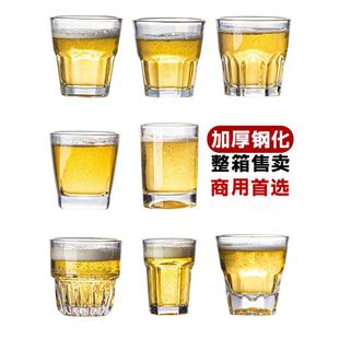 钢化玻璃杯啤酒杯子商用防摔加厚小八角杯家用ktv酒吧可定一口杯