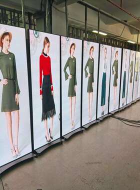 ld显示屏告机可LED广告移l广ed显示屏镜子屏室内户e动外广告机128