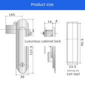 配电箱不锈钢连杆锁开关控制柜门拉杆锁工业机柜平面锁弹跳把手锁