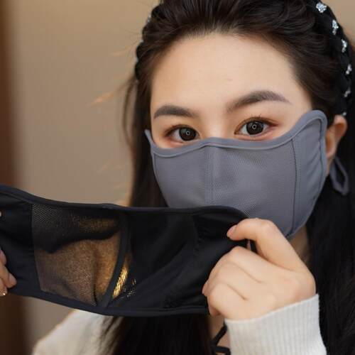 防晒口罩女夏季护全脸护颈抗UV透气遮阳骑行开车用抗UV