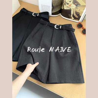ROUJE NAIVE极简轻熟风高腰A字短裙女通勤显瘦百搭外穿中裤阔腿裤