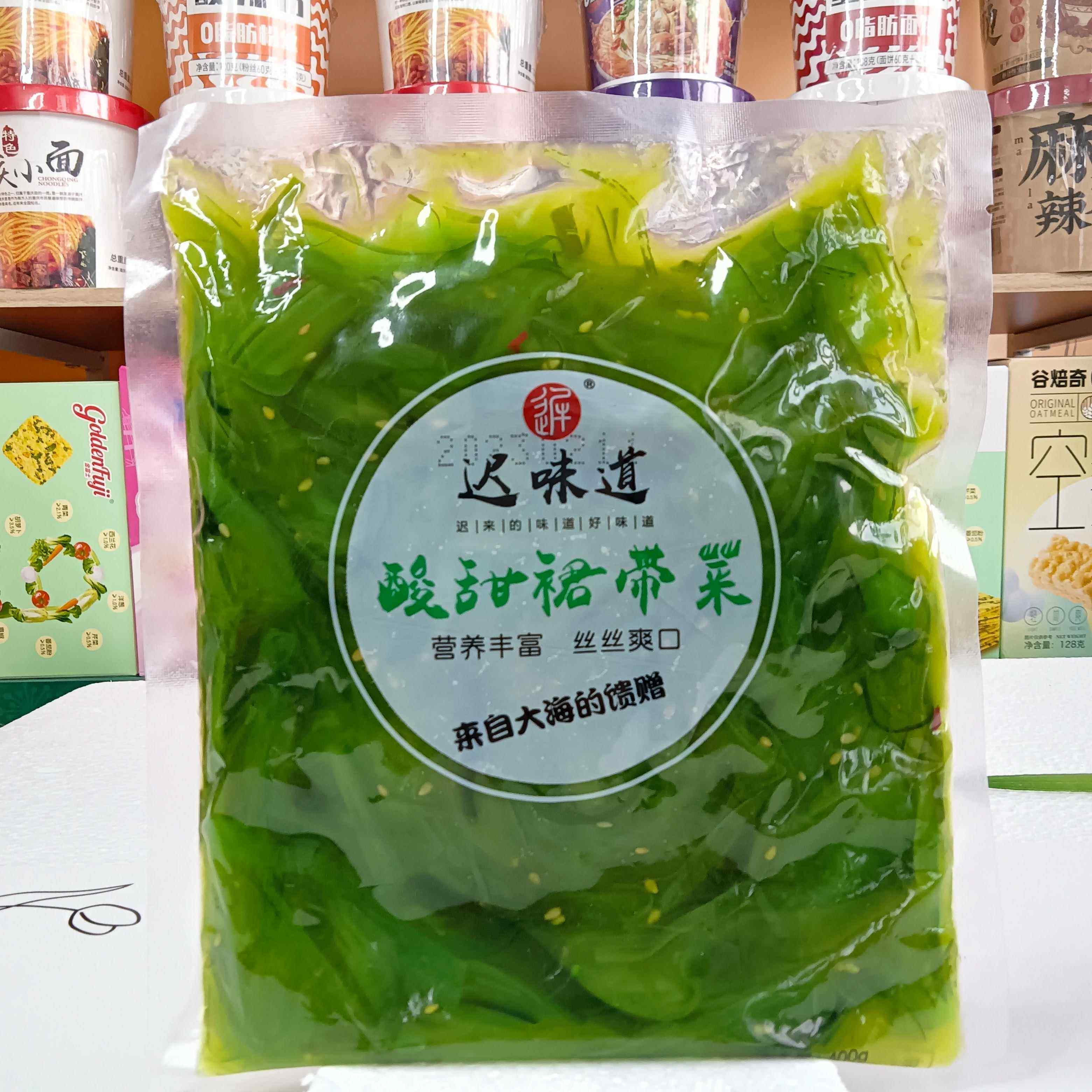 新日期迟味道即食香辣海白菜梗段美人唇裙带菜丝凉拌下饭小咸菜40