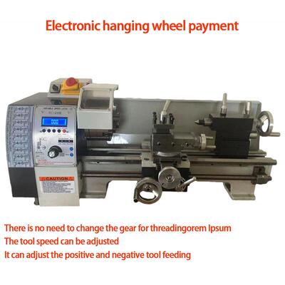 工厂直销RC210E电子挂轮款家用小型车床自动走刀车螺纹微型车床