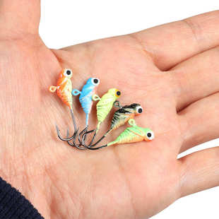 2.7cm1.7g钓鱼铅头钩 微物假饵根钓钩带倒刺冰钓钩朝天钩批发50只