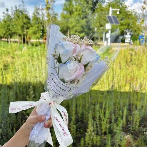 玫瑰花花永生成品碎冰花束香皂花