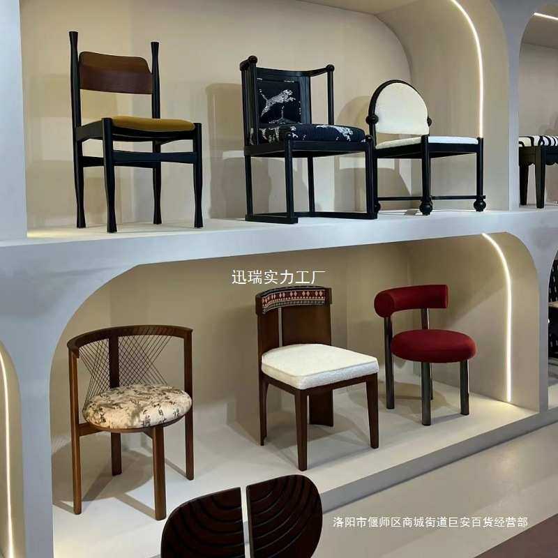 中古风餐桌椅子法式复古实木餐椅诧寂风家用设计师高颜值靠背凳子,住宅家具,餐椅,淘宝优惠券,粉丝福利购,淘宝优惠卷