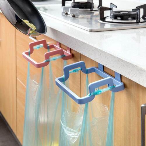 Kitchen Cabinet Door Trash Bag Holder Plastic Bag Rack for O