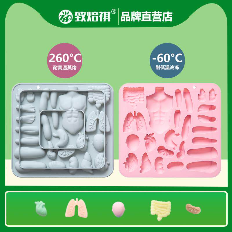 24连人体组合造型硅胶制冰格冰块巧克力糖果冻烘焙蛋糕模具手工皂
