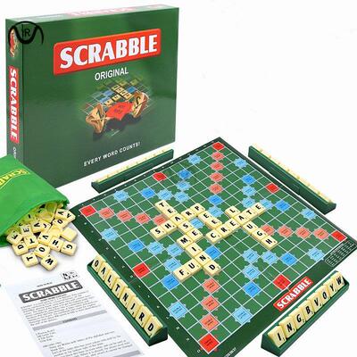 Scrabble Board Puzzles Game Jigsaw-Words Spelling-Table Kids