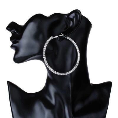 Exaggerated Temperament Diamond Ring Large Earrings Full Dia