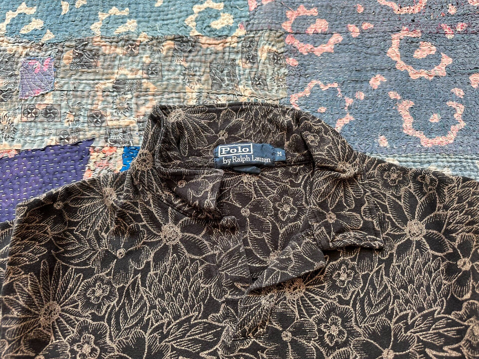 Polo Ralph Lauren Black Hawaiian Floral Polo — detail