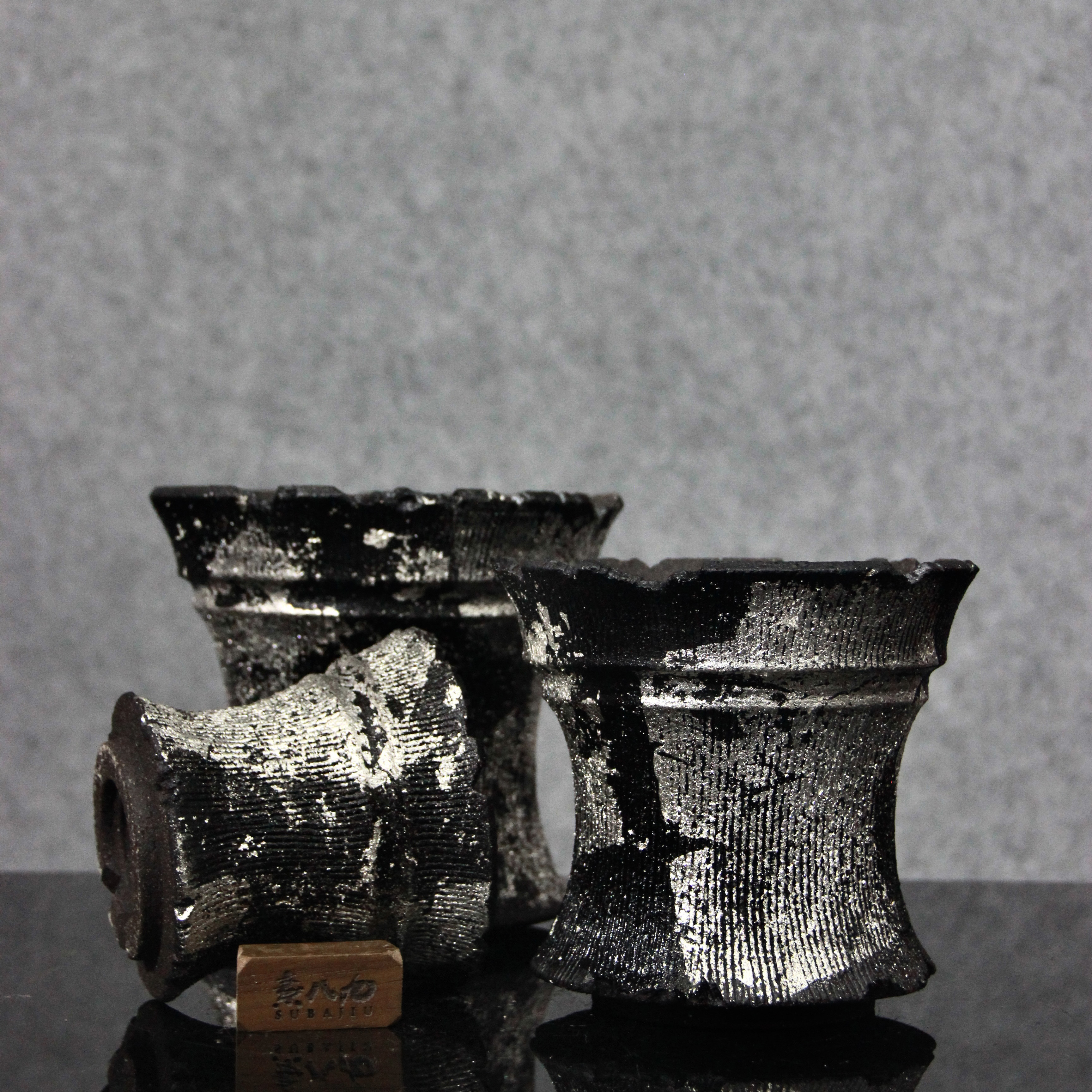 素八九手工粗陶斑驳条纹日式块根植物球兜龙舌兰枯陶瓷简约花盆多