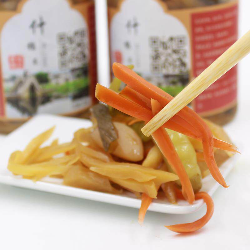 安徽宣城泾县酱菜香菜萝卜条生姜大蒜腌白菜酸豆角生姜丝什锦菜
