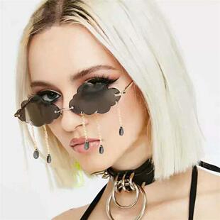 Sunglasses Glasse UV400 Tassel Rimless Sun Retro ndy Fashion