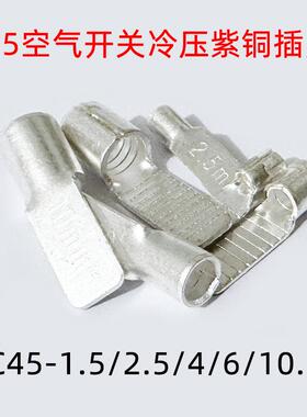 C45冷压式DZ47插针插片接线端子线耳线鼻紫铜焊口2.5/4/6平方