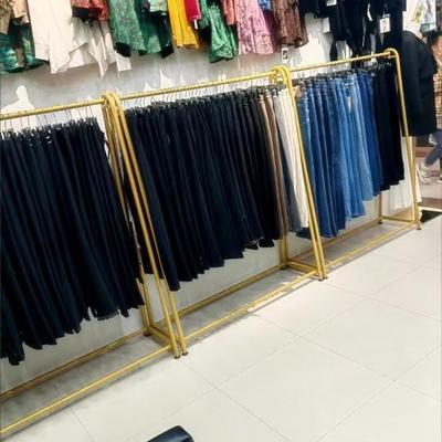 服装店展示架落地式男女装货架金色挂衣架陈列架组合侧挂专用架子