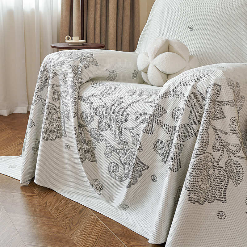 夏季冰丝单人沙发盖布凉感沙发巾一整张全盖懒人沙发垫沙发套罩毯