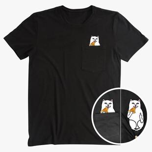 printed cotton Short suitable pocket shirt for sleeved