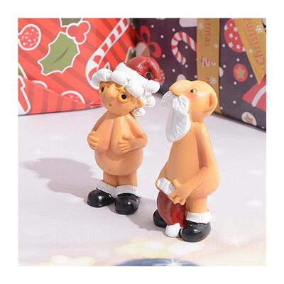 2/4PCS Christmas Funny Naked Santa Claus Hanging Pendant Mal