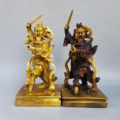 家用铜王灵官像王天君三眼灵官护法火像居家客厅中式铜王天君摆件