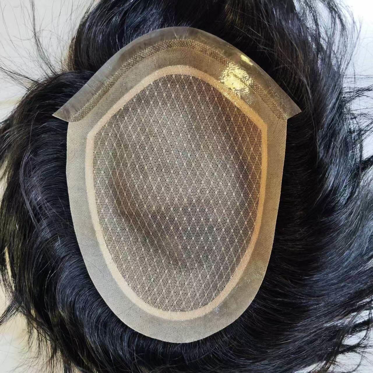 男士补发片双递针前额漂扣肤化处理头顶补发片全真发超薄生物膜