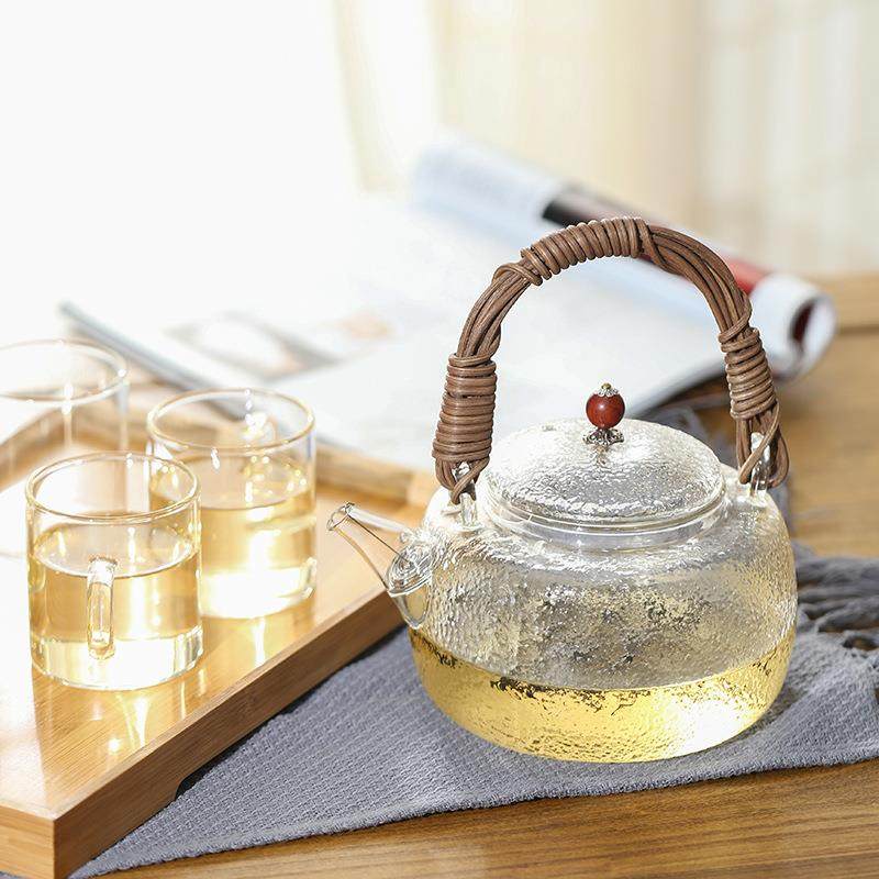 生产藤条提玻璃水壶梁泡茶壶煮茶水624壶电陶炉煮茶水烧分离壶