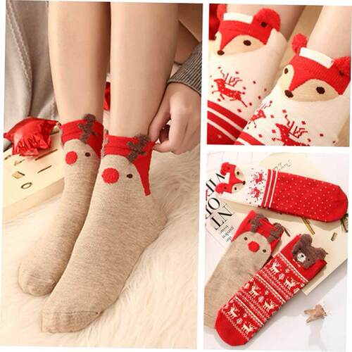 Cotton Christmas Socks Christmas Decorations for Home Xmas G