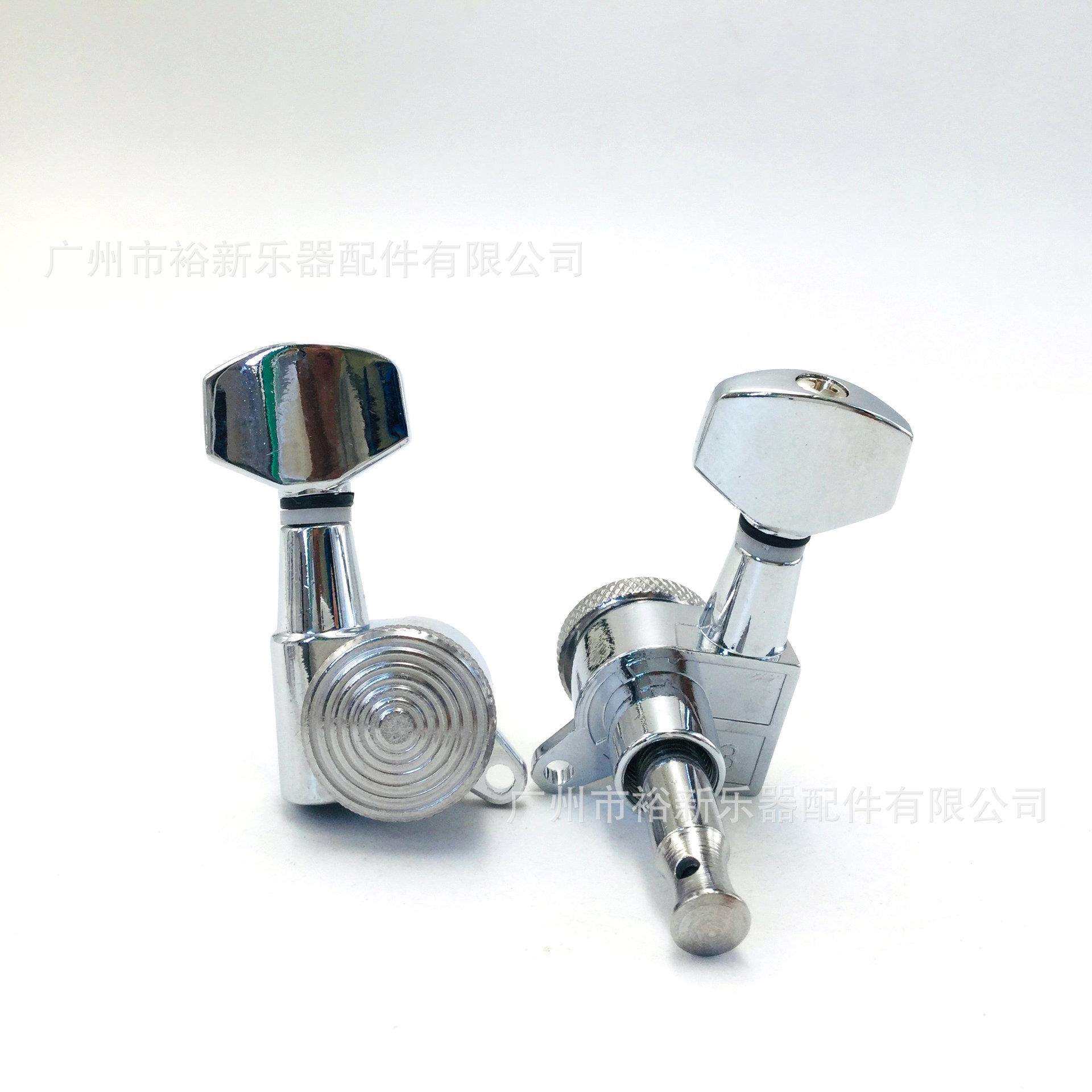 电木吉他自锁弦轴螺纹长针锁弦器银色小方头锁钮螺纹带锁弦全封闭