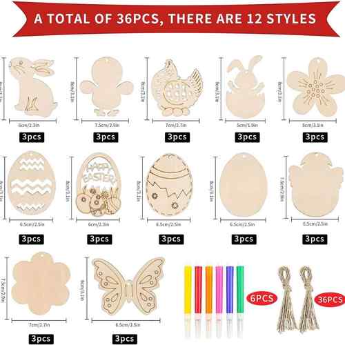 Wooden Easter Decorations Eggs Diy White Embryo Children