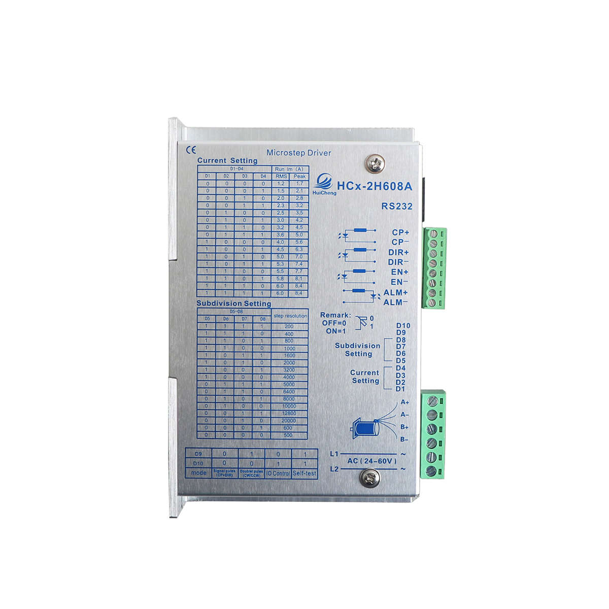 HCx-2H608A 708A两相替代M860H步进电机驱动器(AC24-80V电流7A)