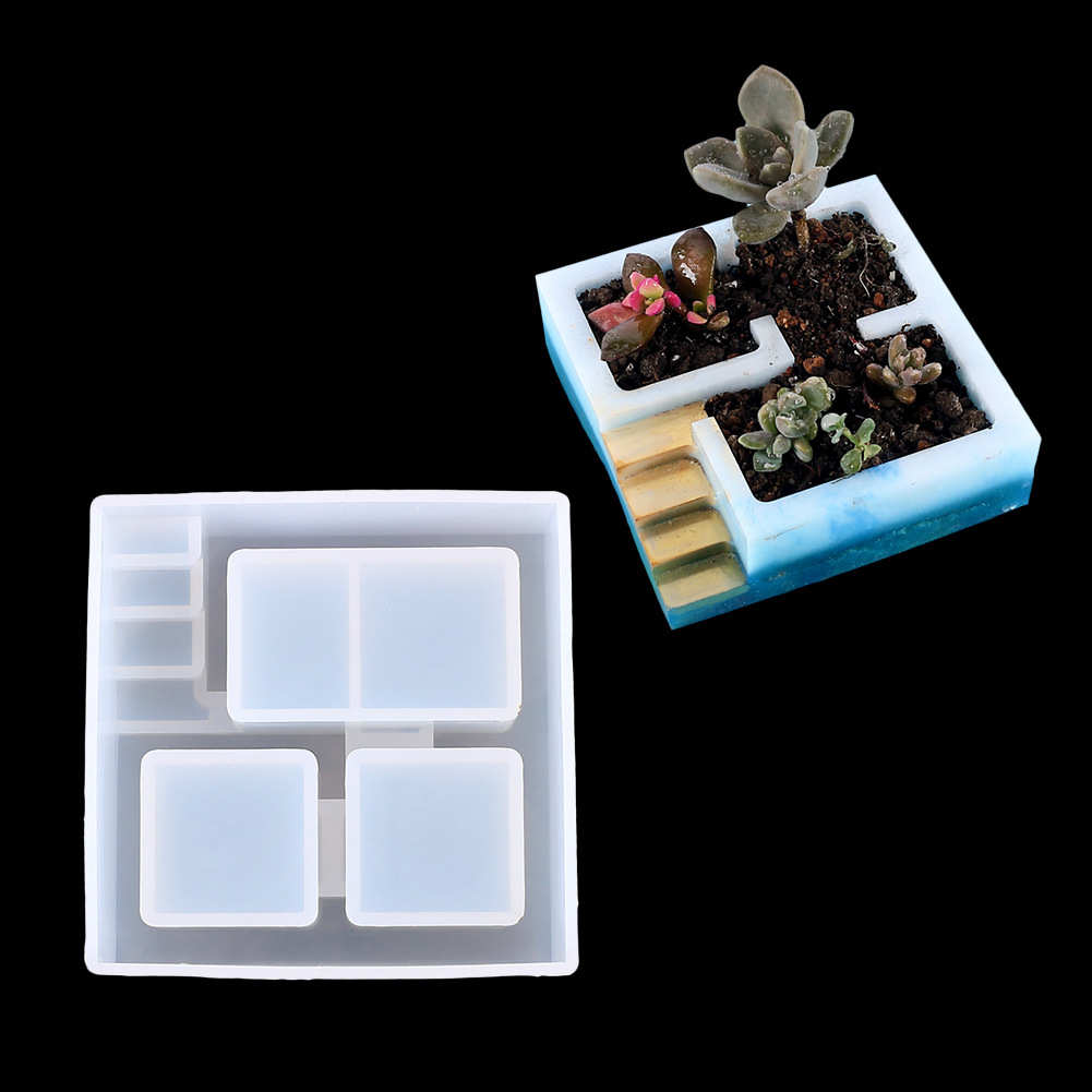 diy水晶滴胶模具 大小正方形收纳盒模具树脂工艺花盆滴胶硅胶模具