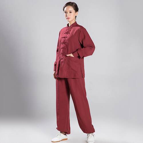 正品武农冬季拳新功品太极服 表亚麻晨练演服太极中老年练服太极