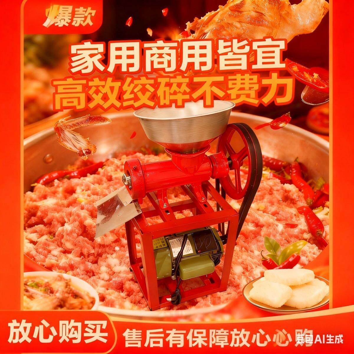 商用绞肉机碎肉鱼机绞鸡架灌肠辣椒香肠糍粑喂狗用机厂家直销