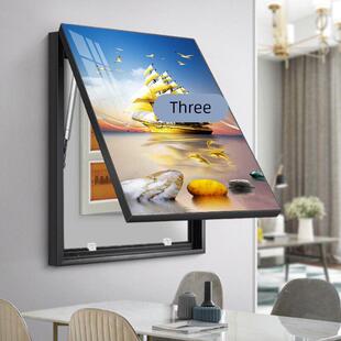 电表箱装饰画简约现代轻奢竖版配电箱液压杆强遮挡电闸盒墙壁挂画