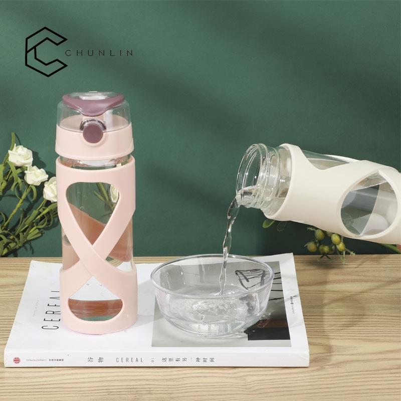 新款直销工厂现货新款水杯500ml双层加厚防热玻璃水杯创意杯盖便