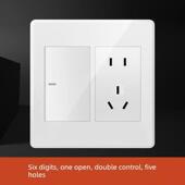 单开五眼 五孔 一插一方新 一开双控 红岩120型开关面板插座