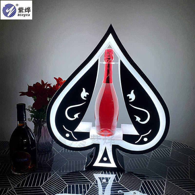 出酒红酒led创意底座座王洋托充电酒吧酒酒香槟酒a展示架发光黑桃