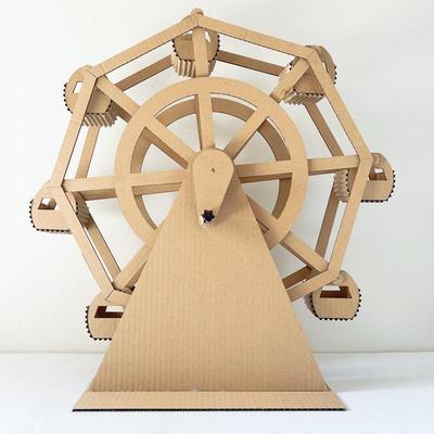变废为宝环保纸板手工自制作小学生手摇摩天轮发明废物利用材料包